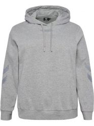 Damska bluza z kapturem Hummel Legacy Plus. Szare bluzy damskie Hummel, na jesień, plus size, bez wzorów, z bawełny, z kapturem. Za 252.50 zł.