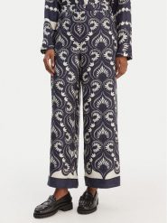 Weekend Max Mara Spodnie materiałowe Ottico 2615131011 Granatowy Wide Leg. Niebieskie spodnie materiałowe damskie Weekend Max Mara, bez wzorów, z jedwabiu. Za 1,489.00 zł.