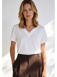 More & More Koszulka w kolorze białym rozmiar: 34. Białe bluzki damskie More & More, bez wzorów, bez kołnierzyka, bez ramiączek. Za 144.95 zł.