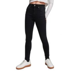 Damskie jeansy skinny z wysoką talią Superdry Vintage. Czarne jeansy damskie Superdry, z podwyższonym stanem. Za 382.40 zł.