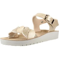 Sandały GEOX J SANDAL COSTAREI Złoty. Żółte sandały damskie Geox, bez wzorów, z syntetyku, bez obcasa, bez zapięcia. Za 225.99 zł.