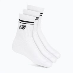 Skarpety SKECHERS Full Terry Low Crew. Białe skarpetki damskie Skechers, bez wzorów, z bawełny. Za 77.99 zł.