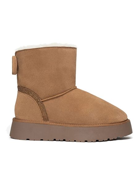 Gooce Skórzane botki zimowe "Mercy" w kolorze jasnobrązowym rozmiar: 38. Brązowe botki damskie Gooce, na zimę, bez obcasa, na platformie, bez zapięcia. Za 217.99 zł.