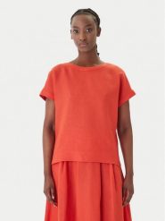 Marella T-Shirt Geyser 2615111132 Czerwony Regular Fit. Czerwone t-shirty damskie Marella, bez wzorów, ze lnu, bez kołnierzyka. Za 439.99 zł.