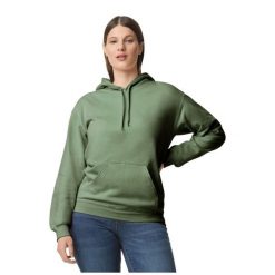 Bluza Z Kapturem Dla Dorosłych Unisex Softstyle Fleece Midweight. Zielone bluzy damskie GILDAN, l, bez wzorów, z bawełny, z kapturem. Za 204.99 zł.