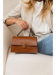 Lia Biassoni Skórzana torebka w kolorze jasnobrązowym - 25 x 16 x 7 cm rozmiar: onesize. Brązowe torebki klasyczne damskie Lia Biassoni, z materiału, przez ramię, bez dodatków. Za 282.99 zł.