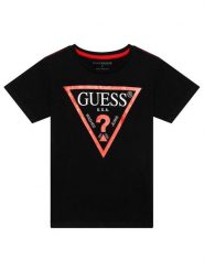 Guess T-Shirt N73I55 K8HM0 Czarny Regular Fit. Czarne t-shirty i koszulki chłopięce Guess, z aplikacjami, z bawełny, bez kołnierzyka, bez ramiączek. Za 49.99 zł.