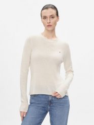 Tommy Hilfiger Sweter Soft Wool C-Nk Sweater WW0WW40264 Żółty Regular Fit. Żółte swetry klasyczne damskie Tommy Hilfiger, l, z wełny, bez kołnierzyka. Za 309.99 zł.