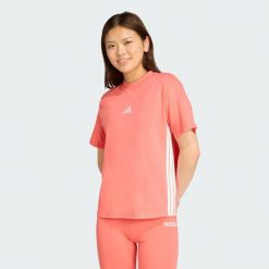Koszulka Essentials 3-Stripes Cotton. Białe bluzki damskie Adidas, xs, bez wzorów, z bawełny, bez kołnierzyka, bez ramiączek. W wyprzedaży za 77.40 zł.