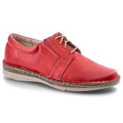 Czerwone Półbuty Wasak Damskie Wygodne Buty. Czerwone półbuty damskie Wasak, na wiosnę, bez wzorów, ze skóry, bez obcasa, bez zapięcia. Za 279.00 zł.
