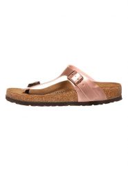 Birkenstock Japonki "Gizeh" w kolorze różowozłotym rozmiar: 39. Czerwone klapki damskie Birkenstock, bez wzorów, z otwartym noskiem, bez obcasa, bez zapięcia. Za 203.95 zł.
