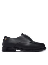 Tommy Hilfiger Oxfordy Classoc Leather Derby FW0FW09487 Czarny. Czarne półbuty damskie Tommy Hilfiger, bez wzorów, ze skóry, bez obcasa, bez zapięcia. Za 649.99 zł.