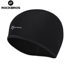 Uniwersalna polarowa czapka termiczna na rower. Czarne czapki damskie ROCKBROS, bez wzorów, z materiału. Za 63.44 zł.