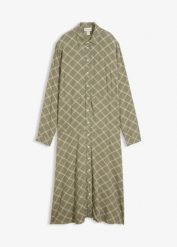Sukienka koszulowa z czystej wiskozy z kieszeniami. Brązowe sukienki damskie bonprix, bez wzorów, z koronki, bez ramiączek. Za 169.99 zł.