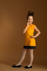 Sukienka dziewczęca mandarynkowa. Szare sukienki dziewczęce Hultaj Polski, bez wzorów, z bawełny, bez ramiączek. Za 129.00 zł.