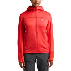 Damska Turystyka Bluza z Kapturem Lekka Oddychająca Haglöfs Betula Hood. Czerwone bluzy damskie Haglöfs, bez wzorów, z kapturem. W wyprzedaży za 299.00 zł.