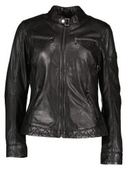 HIS Skórzana kurtka w kolorze czarnym rozmiar: 48. Czarne kurtki damskie HIS, bez wzorów, ze skóry, bez kaptura. Za 478.99 zł.