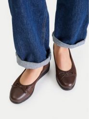 Go Soft Półbuty CEO-EST-2215-03 Brązowy. Brązowe czółenka damskie GO SOFT, bez wzorów, ze skóry, bez obcasa, na koturnie, bez zapięcia. Za 179.99 zł.
