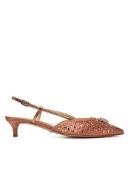 Guess Czółenka FLPJSY SAT05 Różowy. Czerwone czółenka damskie Guess, z aplikacjami, ze skóry, bez obcasa. Za 429.99 zł.