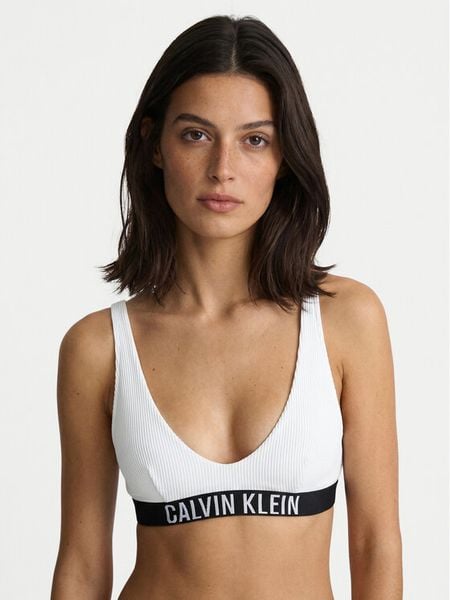Calvin Klein Swimwear Góra od bikini LV00Q61211 Biały. Białe bikini Calvin Klein Swimwear, bez wzorów, z syntetyku. Za 146.99 zł.