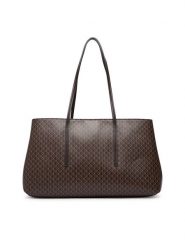 Calvin Klein Torebka Emblem Aop Medium Work Tote LV04F3786G Brązowy ciemny. Brązowe torebki klasyczne damskie Calvin Klein, ze skóry, bez dodatków. Za 649.99 zł.