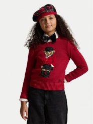 Polo Ralph Lauren Sweter 313B28301001 Czerwony Regular Fit. Czerwone swetry dziewczęce Polo Ralph Lauren, bez wzorów, z bawełny, bez kołnierzyka, bez ramiączek. Za 1,018.99 zł.