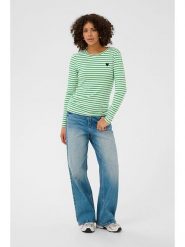 Kaffe Koszulka w kolorze zielono-kremowym rozmiar: XS. Zielone bluzki damskie Kaffe, xs, bez wzorów, bez kołnierzyka, bez ramiączek. Za 104.99 zł.