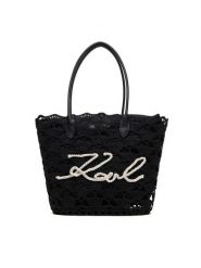 KARL LAGERFELD Torebka B1W46094 Czarny. Czarne shopper bag KARL LAGERFELD, z materiału, bez dodatków. Za 779.99 zł.