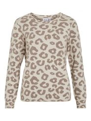 Vila Sweter "Tif" w kolorze beżowym rozmiar: XL. Brązowe swetry klasyczne damskie Vila, xl, bez kołnierzyka. Za 139.95 zł.