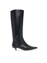 Calvin Klein Kozaki Kitten Heel High Boot Lth HW0HW03167 Czarny. Czarne kozaki damskie Calvin Klein, ze skóry, bez obcasa, na szpilce, bez zapięcia. Za 999.99 zł.