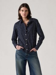 Levi's Bluzka w kolorze granatowo-białym rozmiar: S. Niebieskie bluzki damskie Levi's, s, bez wzorów, z bawełny, bez kołnierzyka, bez ramiączek. Za 113.10 zł.