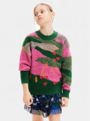 Desigual Sweter 23WGJF05 Kolorowy Regular Fit. Swetry dziewczęce Desigual, bez wzorów, z syntetyku, bez kołnierzyka, bez ramiączek. Za 179.99 zł.