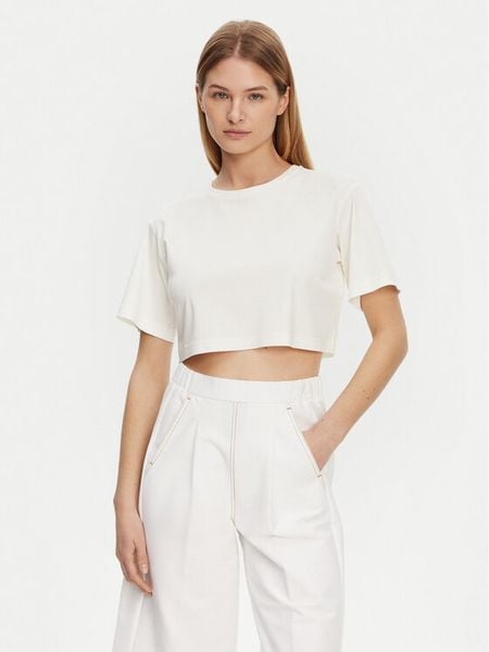 Max Mara Leisure T-Shirt 2516941098650 Écru Regular Fit. T-shirty damskie Max Mara Leisure, l, bez wzorów, z bawełny, bez kołnierzyka. Za 269.99 zł.