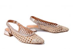 GIOSEPPO 79251 Hounslow platinum, czółenka damskie. Żółte czółenka damskie Gioseppo, w ażurowe wzory, ze skóry, bez obcasa, na obcasie. Za 348.41 zł.