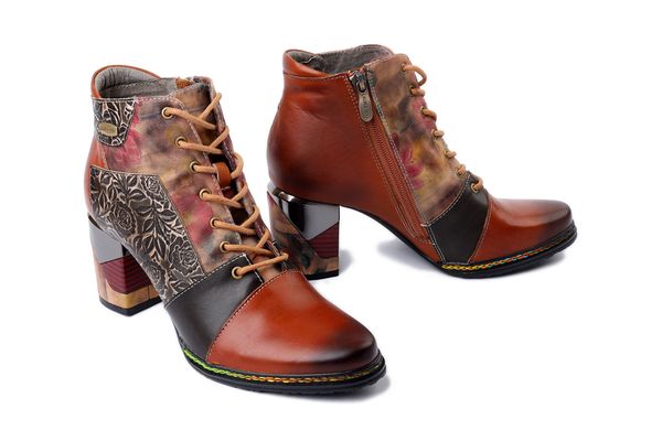 LAURA VITA 0007320 Maevao 22 camel, trzewiki damskie. Brązowe botki damskie LAURA VITA, ze skóry, bez obcasa, na obcasie, bez zapięcia. Za 438.08 zł.