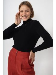 Perfect Cashmere Kaszmirowy golf "Elly" w kolorze czarnym rozmiar: L. Czarne golfy damskie Perfect Cashmere, l, bez wzorów, z kaszmiru, bez ramiączek. Za 396.24 zł.