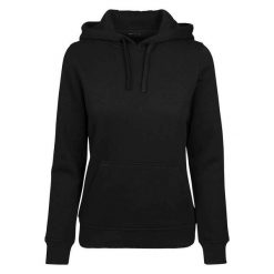 Damska Bluza Z Kapturem Merch. Czarne bluzy damskie BUILD YOUR BRAND, xs, bez wzorów, z kapturem. Za 131.99 zł.
