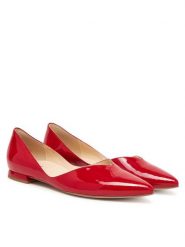 HÖGL Baleriny Basic 0-170014 Czerwony. Czerwone balerinki damskie Högl, bez wzorów, z lakierowanej skóry. Za 449.99 zł.