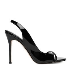 Sandały Eva Minge. Czarne sandały damskie Eva Minge, bez wzorów, bez obcasa, na szpilce, bez zapięcia. Za 449.99 zł.