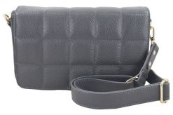Pikowana listonoszka skórzana BARBERINI'S c. szara 932-28. Szare shopper bag Barberinis, bez wzorów, ze skóry, małe, bez dodatków. Za 289.99 zł.