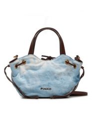 Pinko Torebka Pagoda Small Shopper PE 24 PLTT 102910 A1MB Błękitny. Niebieskie shopper bag Pinko, bez wzorów, z materiału, bez dodatków. Za 1,069.00 zł.