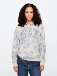 GAP Bluza w kolorze błękitno-kremowym rozmiar: XL. Brązowe bluzy damskie GAP, xl, bez wzorów, z kapturem. Za 131.74 zł.