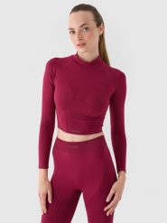 4F Longsleeve treningowy slim szybkoschnący damski - czerwony XS/S. Czerwone koszulki sportowe damskie 4F, s, bez wzorów, z dzianiny, bez ramiączek, na fitness i siłownię. W wyprzedaży za 69.99 zł.