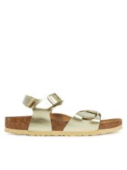 Birkenstock Sandały Rio As Kids 1029540 D Złoty. Żółte sandały dziewczęce Birkenstock, ze skóry, bez obcasa, bez zapięcia. Za 319.99 zł.