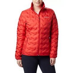 Kurtka przejściowa damska Columbia Delta Ridge Down. Czerwone kurtki damskie Columbia, na jesień, s, bez wzorów, z puchu, bez kaptura. W wyprzedaży za 599.00 zł.