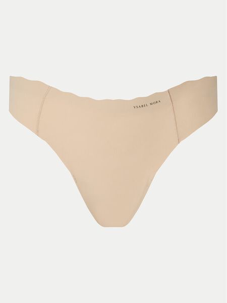 Ysabel Mora Stringi 19338 Beżowy. Brązowe stringi ysabel mora, bez wzorów, z nylonu. Za 39.99 zł.