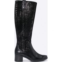 Caprice - Kozaki. Czarne kozaki damskie Caprice, z materiału. W wyprzedaży za 399.90 zł.