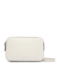 Calvin Klein Torebka Foil Logo Elongated Camera Bag LV04F3276G Biały. Białe listonoszki damskie Calvin Klein, bez wzorów, ze skóry, bez dodatków. Za 409.99 zł.