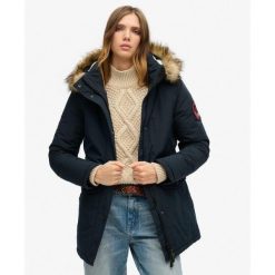 Parka z Kapturem z Sztucznym Futrem Everest od SUPERDRY. Niebieskie parki damskie Superdry, z kapturem. W wyprzedaży za 693.70 zł.