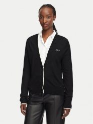 KARL LAGERFELD Kardigan B3W18038 Czarny Regular Fit. Czarne kardigany damskie KARL LAGERFELD, xl, bez wzorów, z wełny. Za 779.99 zł.